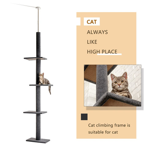 Indoor Natural Scratching Post Adjustable Climbing Tree Jumping Toy