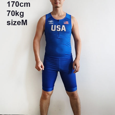 Custom USA Sleeveless Tights Man Track