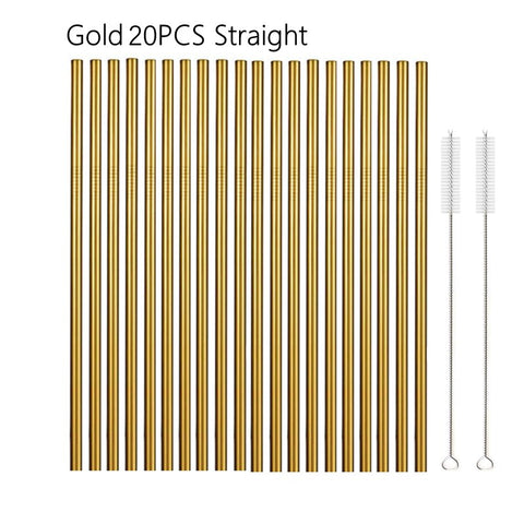 Stainless Steel Straws Set with Brush