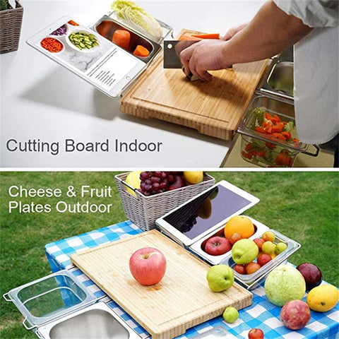 Expandable bamboo cutting board