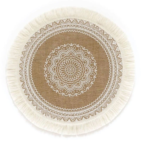 Round Embroidery Lace Table Placemat