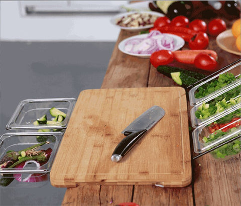 Expandable bamboo cutting board