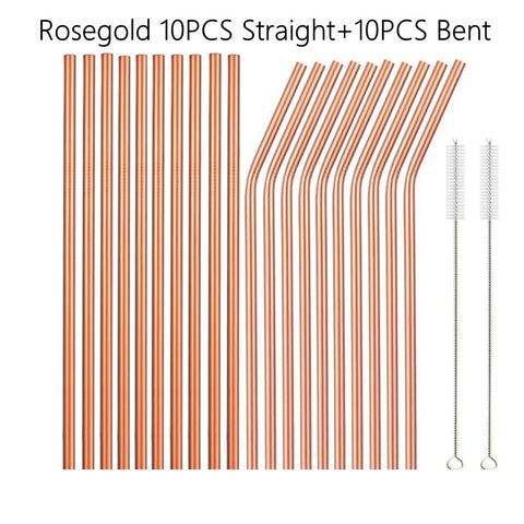 Stainless Steel Straws Set with Brush