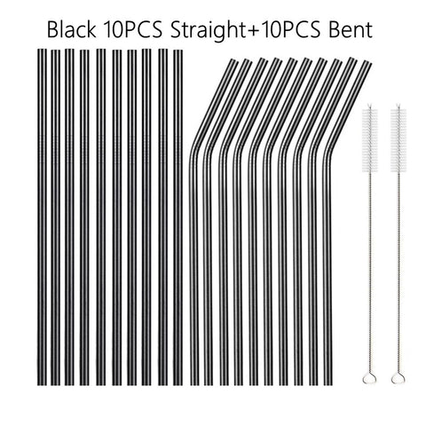 Stainless Steel Straws Set with Brush