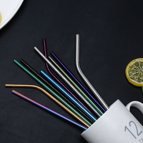 Stainless Steel Straws Set with Brush