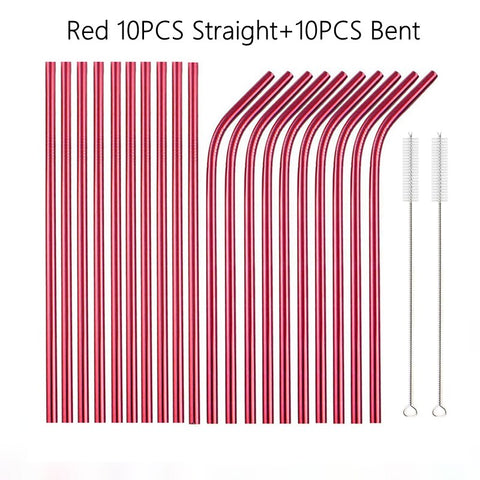 Stainless Steel Straws Set with Brush