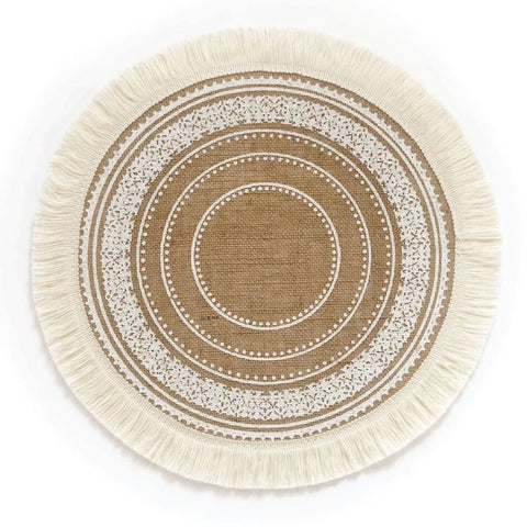 Round Embroidery Lace Table Placemat