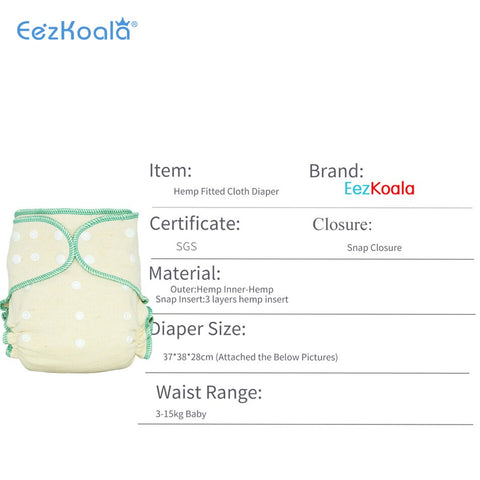 ECO-friendly  OS Hemp Fitted Cloth Diaper