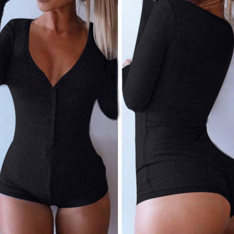 Women's Sexy Bodysuit  Rib Cotton Dress