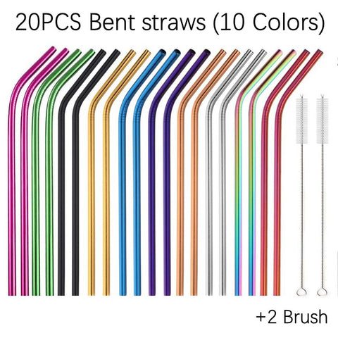 Stainless Steel Straws Set with Brush