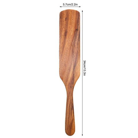 Cucharas De Madera De Teca Natural Para Sartén Antiadherente