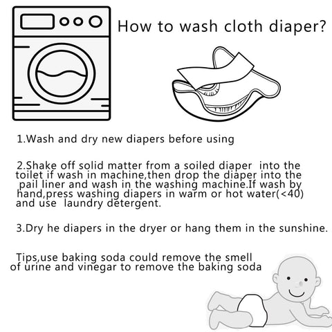 Pañal de tela para bebé ecológico lavable