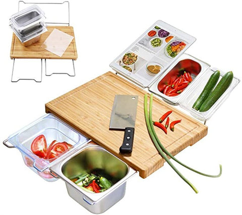 Expandable bamboo cutting board