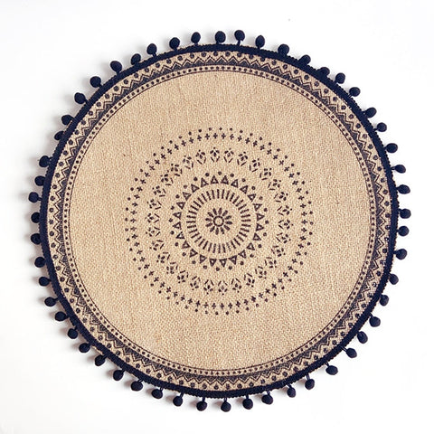 Round Embroidery Lace Table Placemat