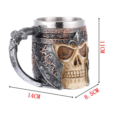 Viking Drinking Cup Resin Skull Mug
