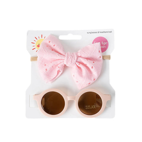 Juego de gafas de sol con diadema para bebés para niñas