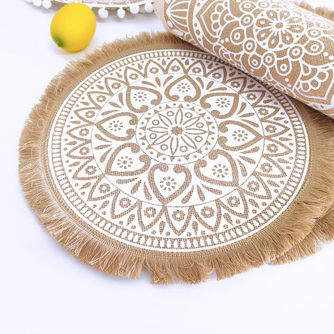 Cotton Linen Embroidery Pad Dish