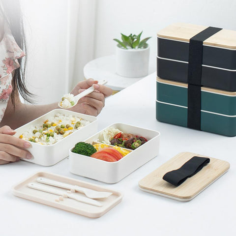 Double Layer Japanese Style Leak-proof Lunch Boxes