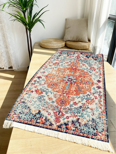 Hand-Woven Cotton Linen Carpet