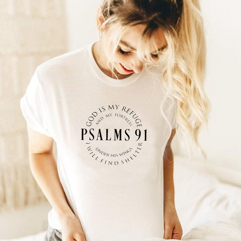 God Is My Refuge Printed Tshirt