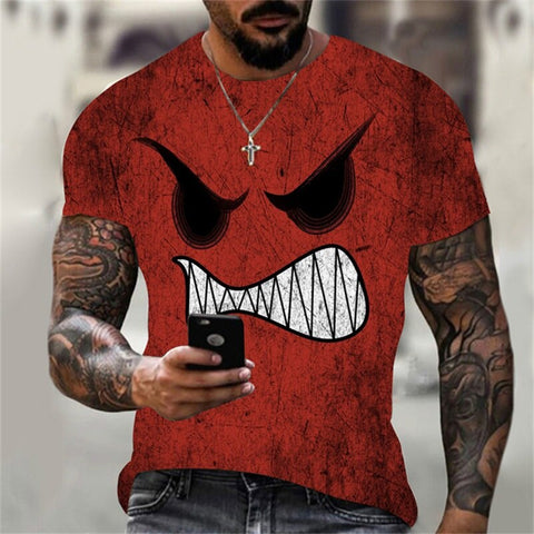 Camiseta con estampado 3D de hip-hop de tendencia de verano