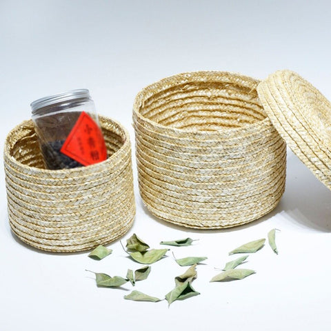 Handmade Straw Woven Storage Basket