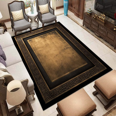 Luxury Gold Black Rug Carpet For Home
