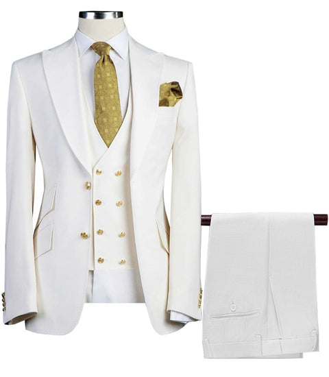 Ivory Jacket Pants Vest Wedding Tuxedo