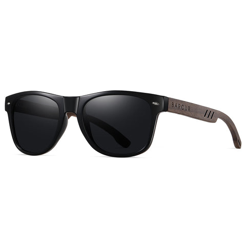 Gafas de sol de nogal negro para hombre