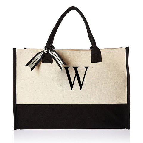 Fashion Canvas Tote Letters Flower Bags