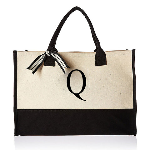 Fashion Canvas Tote Letters Flower Bags