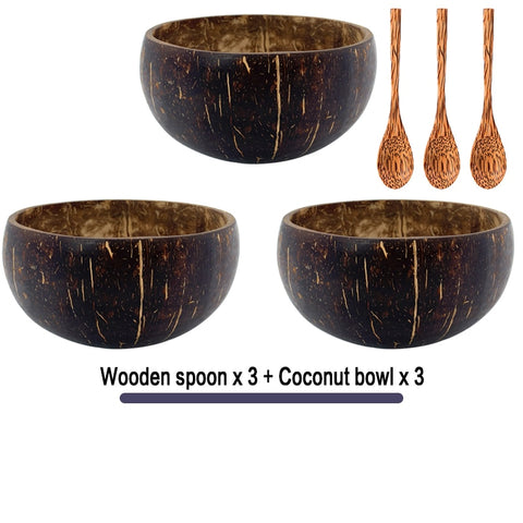 12-15cm Natural Handmade Coconut Bowl