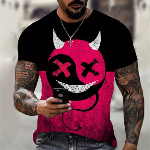 Camiseta con estampado 3D de hip-hop de tendencia de verano