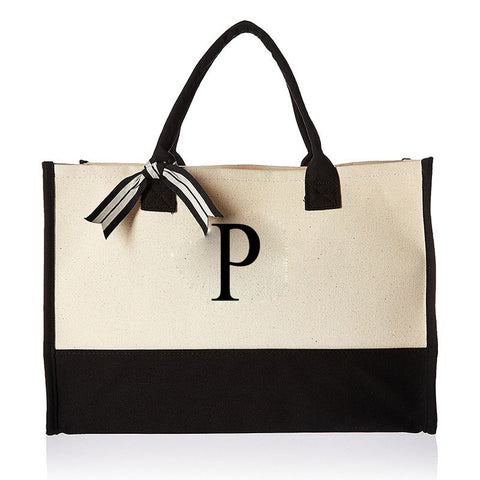 Fashion Canvas Tote Letters Flower Bags
