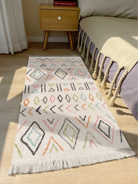 Hand-Woven Cotton Linen Carpet