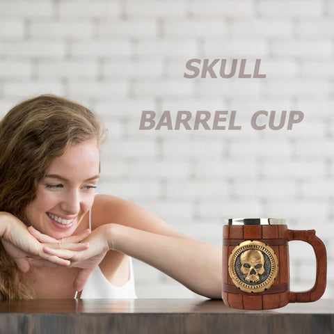 Viking Drinking Cup Resin Skull Mug