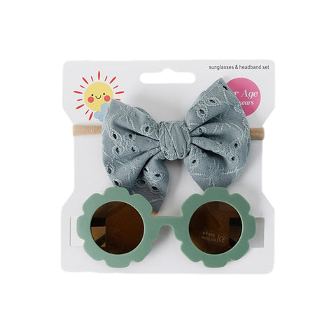 Juego de gafas de sol con diadema para bebés para niñas