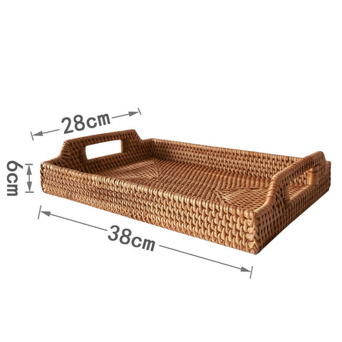 Rattan Storage Tray Handwoven Wicker Basket