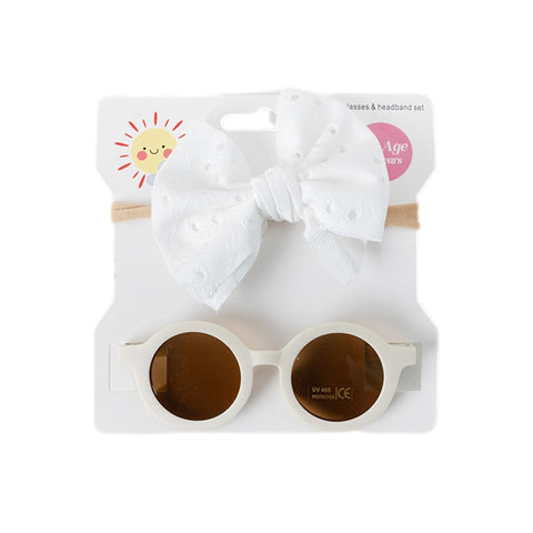 Juego de gafas de sol con diadema para bebés para niñas