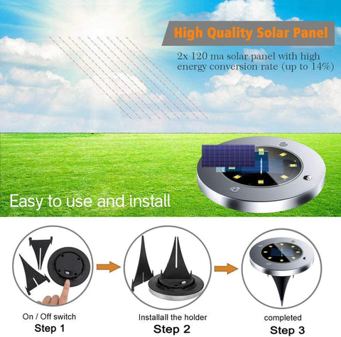 LED Solar Power Disk Light