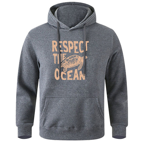 Men's Basic Hoodie - Respect the Ocean Turtle