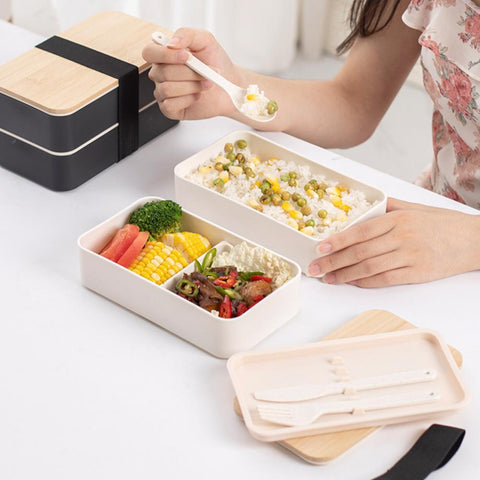 Double Layer Japanese Style Leak-proof Lunch Boxes