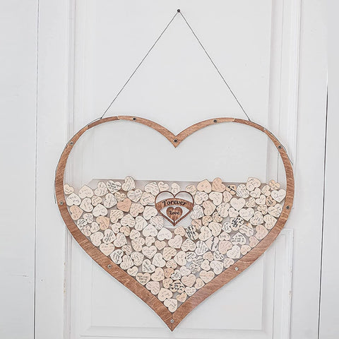 Guest Sign in Heart-shaped Wooden Card Wedding Decorations