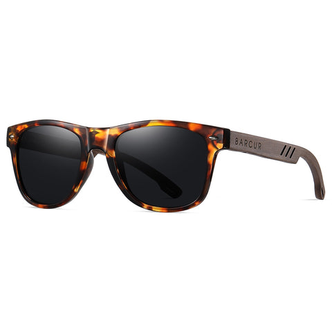 Gafas de sol de nogal negro para hombre