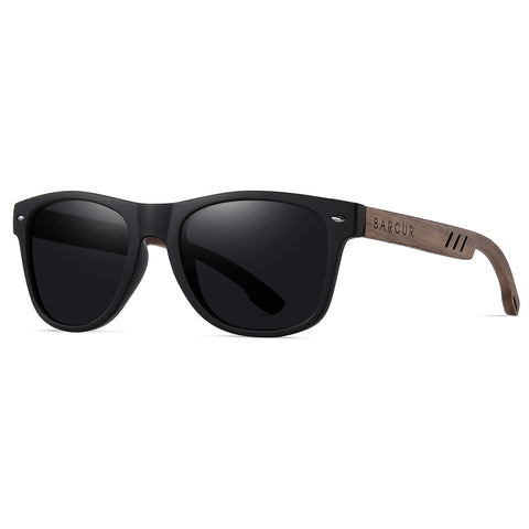 Gafas de sol de nogal negro para hombre