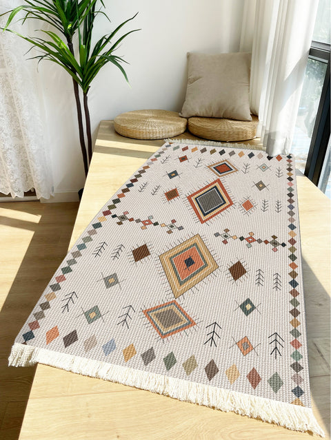 Hand-Woven Cotton Linen Carpet