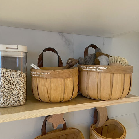 Wood Woven Storage Basket