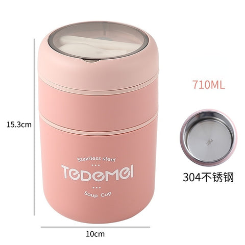 Mini Thermal Lunch Box Food Container with Spoon