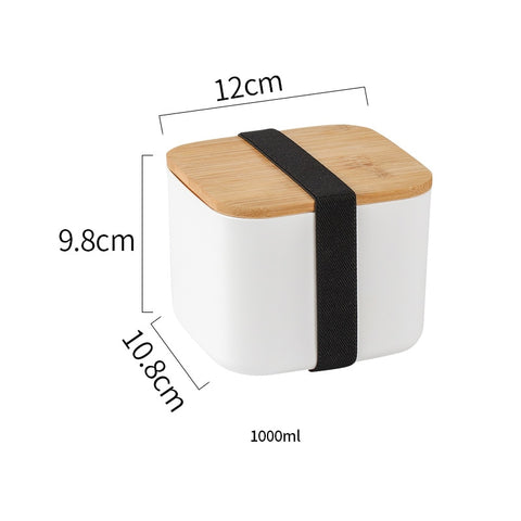 Minimalist Design Bamboo Cover Wheat Straw Bento Box