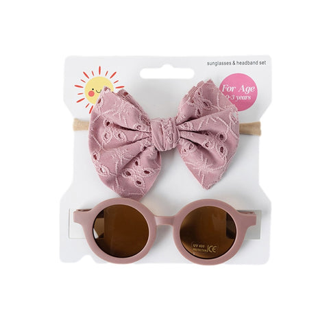 Juego de gafas de sol con diadema para bebés para niñas